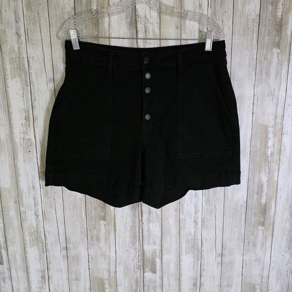 Judy Blue Womens Button Fly Denim Shorts Black Sz 1XL